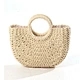 Half-moon shaped hand woven Yuan Dou handmade holiday garden wind grass bag
